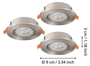 Eglo 902268 - Set de 3 spoturi LED încastrate BARRANCO, LED 4,8W, 230V, crom