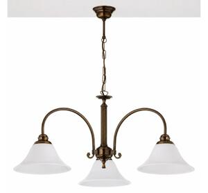 Jupiter 2174 - Lustru pe lanț ARES 3xE27/15W/230V bronz/patină