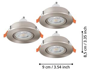 Eglo 902246 - Set 3x spot LED încastrat BARRANCO 1xGU10/4,5W/230V crom