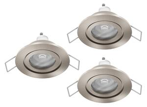 Eglo 902239 – Set 3 spoturi LED de tavan BARRANCO pentru baie, 1x GU10/4,5W/230V, IP44, crom