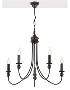 Jupiter 2172 - Candelabru suspendat pe lanț WERONA 5xE14/11W/230V negru