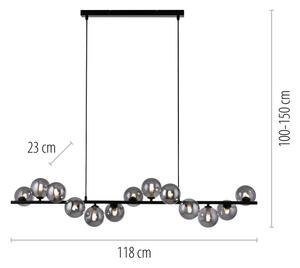 Schöner Wohnen 14504-18 - Lustru LED suspendat pe cablu DUBAI 13xG9/3W/230V negru/fumuriu