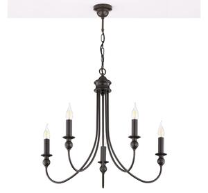 Jupiter 2172 - Candelabru suspendat pe lanț WERONA 5xE14/11W/230V negru