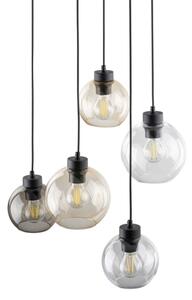 BRILAGI - Lustră suspendată pe cablu QUADRA 6xE27/15W/230V negru/fumuriu bej/transparent