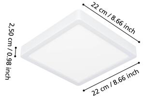 Eglo 901336 - Plafonieră LED FUEVA pentru baie, 10,5 W, 230 V, 22 x 22 cm, IP44, alb