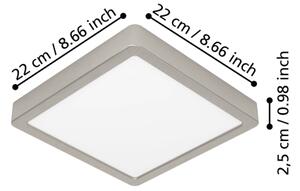 Eglo 901321 - Plafonieră LED FUEVA, 10,5W/230V, 2700/4000/6500K, 22x22 cm, crom