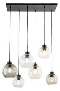 BRILAGI - Lustră suspendată pe cablu QUADRA 6xE27/15W/230V negru/fumuriu bej/transparent