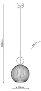 BRILAGI - Candelabru suspendat pe cablu OLIVIA 1xE27/15W/230V negru/fumuriu bej/alb