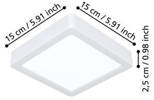 Eglo 901311 - Plafonieră LED FUEVA, 7W, 230V, 2700/4000/6500K, 15x15 cm, albă
