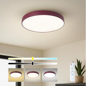Brilagi-LED Plafonieră LED POOL, dimmabilă, 48W/230V, 3000-6000K, 40 cm, burgund + telecomandă