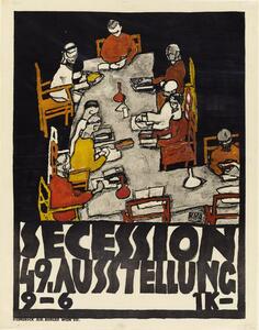 Reproducere Poster for the Vienna Secession, 49th Exhibition, Die Freunde, Egon Schiele