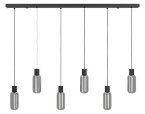 Eglo 901006 - Lustru suspendat cu cablu MAIONE, 6x E27/4W/230V, negru/fumuriu