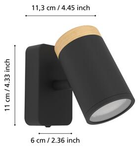 Eglo 300001 - Aplică spot pentru baie CONSUMA 1xGU10/3W/230V IP44 negru/bej