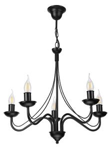 Candelabru pe lanț ANTON 5xE14/15W/230V negru