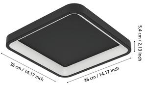 Eglo 901911 - LED RGBW Plafonieră dimabilă LORETELLO-Z LED/20W/230V 35x35cm negru