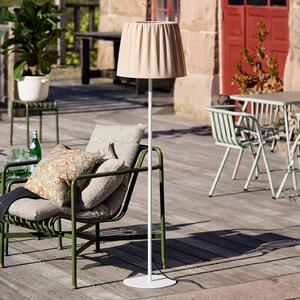 PR Home lampă de podea pentru exterior Agnar, alb/maro, 140 cm, Alb, Țesătură / Textil