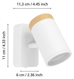 Eglo CONSUMA 300003 - Aplica spot de perete pentru baie, 1x GU10, 3 W, 230 V, IP44, alb/bej