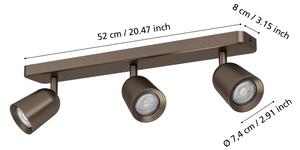 Eglo 901951 - Corp de iluminat tip spot CAMALDOLI, 3x GU10/10W/230V, bronz