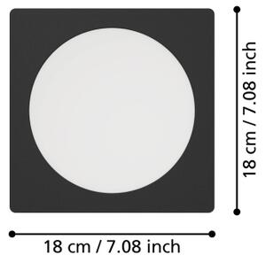 Eglo 901392 - Plafonieră LED FUEVA, 10,5 W, 230 V, 16,6 x 16,6 cm, negru