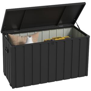 Outsunny Cutie de Depozitare pentru Exterior 450L cu Roți, Organizator din Oțel, Maro | Aosom Romania