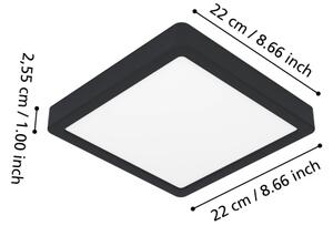 Eglo 901374-LED FUEVA-Z, plafonieră de baie dimabilă LED RGBW, 10,5W/230V, 22x22cm, IP44, negru