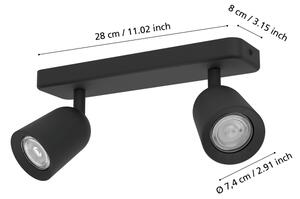 Eglo 901953 - Spot CAMALDOLI 2xGU10/10W/230V negru