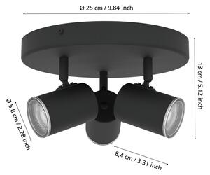 Eglo 901965 - Spot pentru baie CONSUMA 3xGU10/5W/230V IP44, negru