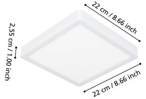 Eglo 901378 - Plafonieră LED RGBW reglabilă cu sticlă fumurie FUEVA-Z LED/10,5W/230V 22x22cm IP44 alb