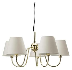 ByRydens 4202720-6509 - Candelabru suspendat pe cablu LYNF, 5xE14/8W/230V, alamă/alb