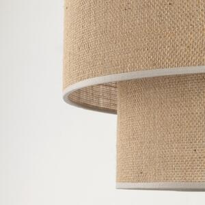 TK Lighting Lampă de podea Calisto, iută, cilindru, maro natural, înălțime 155 cm, Maro / Rugină, Camera de zi / sufragerie, Țesătură / Textil