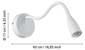 Eglo 901782 - Lampă LED de perete flexibilă cu USB OLIVANDINO LED/3,8W/230V albă
