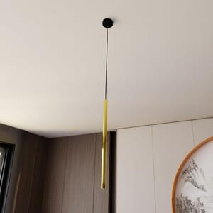 EMIBIG LIGHTING Lampă suspendată Selter, auriu, 1 bec, metal, reglabil, Auriu / Alamă, Camera de zi / sufragerie, Metal