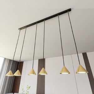 EMIBIG LIGHTING Lampă suspendată Elit, 6 becuri, auriu, metal, reglabil, Auriu / Alamă, Camera de zi / sufragerie, Metal