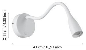 Eglo 901819 - Lampă LED flexibilă de perete OLIVANDINO LED/3,8W/230V albă