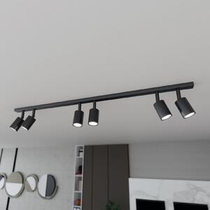 EMIBIG LIGHTING Plafonieră Flash, negru, 6 becuri, metal, reglabil, Negru, Camera de zi / sufragerie, Metal, Modern