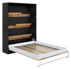 Pat rabatabil vertical Modern 160x200 - negru / stejar Lancelot