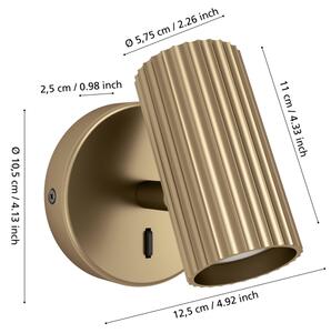 Eglo 902033 - Aplica de perete PORTILLO, spot 1xGU10/5W/230V, aurie