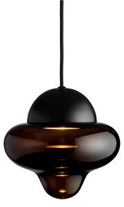 DESIGN BY US Lampă suspendată LED Nutty, maro / negru, Ø 18,5 cm, sticlă, reglabil, Maro / Rugină, Camera de zi / sufragerie, Sticlă, Design