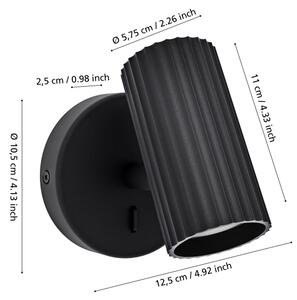 Eglo 902031 - Aplica de perete tip spot PORTILLO 1x GU10/5W/230V, negru