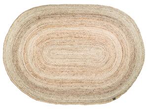 Covor oval din iuta 200x300 cm natural