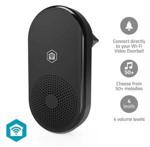 Nedis WIFICDPC11CBK - Gong pentru sonerie SmartLife Wi-Fi, negru