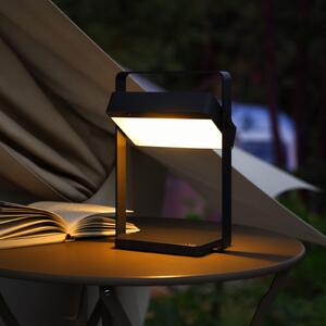 Nordlux Lampa de masă solară cu LED Saulio, negru, IP44, aluminiu, USB, baterie, reglabil, Negru, Camera de zi / sufragerie, Aluminiu, Modern