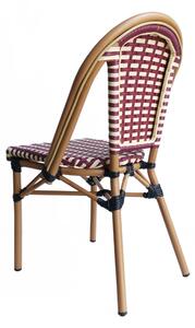 Set 2 scaune din poliratan cu cadru de aluminiu Sit&Chairs bej/rosu