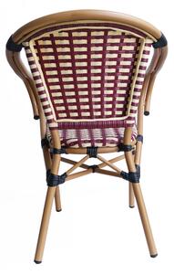 Set 2 scaune din poliratan cu cadru din aluminiu Sit&Chairs rosu/bej