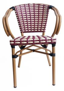 Set 2 scaune din poliratan cu cadru din aluminiu Sit&Chairs rosu/bej