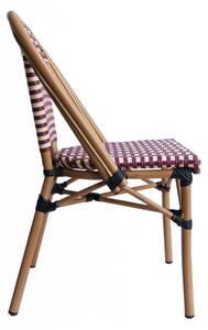 Set 2 scaune din poliratan cu cadru de aluminiu Sit&Chairs bej/rosu