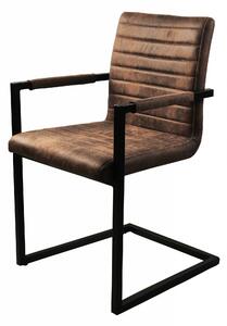 Set 2 scaune tapitate cu aspect de piele intoarsa Sit&Chairs maro