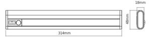 Osram - Lampă LED sub dulap cu senzor LINEARLED LED/2,9W/9V, 6xAA, 31,4 cm, albă