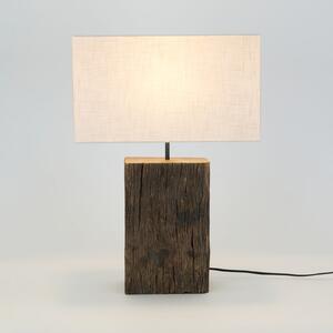 Holländer Lampă de masă Montecristo, culoare lemn/bej, înălțime 59 cm, lemn, Lemn, Camera de zi / sufragerie, Lemn, Casă de țară / Rustic