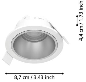 Eglo 902297 - Corp de iluminat încastrat LED pentru baie YEBRA, dimmabil, 4,8W/230V, IP44, alb/auriu